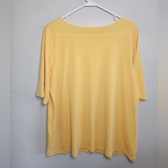 Women's Susan Graver Essentials Yellow Top Sz Large - Picture 3 of 7